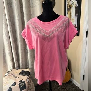 NWT Pink Fringe Women's Top